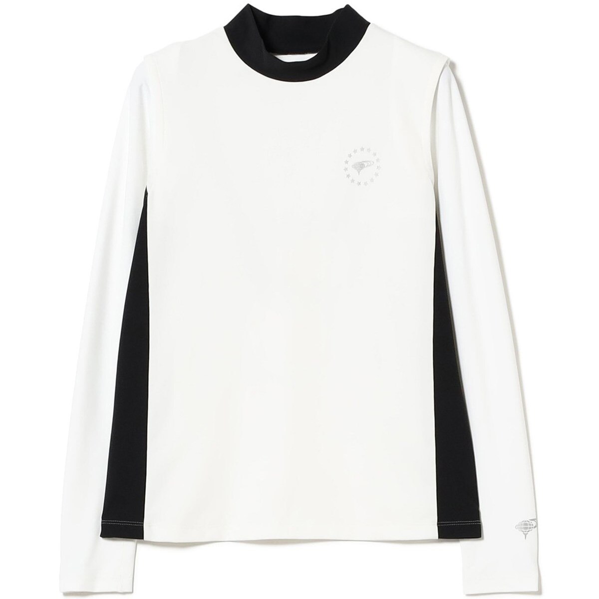 【レア】BEAMS GOLF 長袖ホワイト ORANGE LABEL アームカバーボレロ付き モックネックシャツ レディス