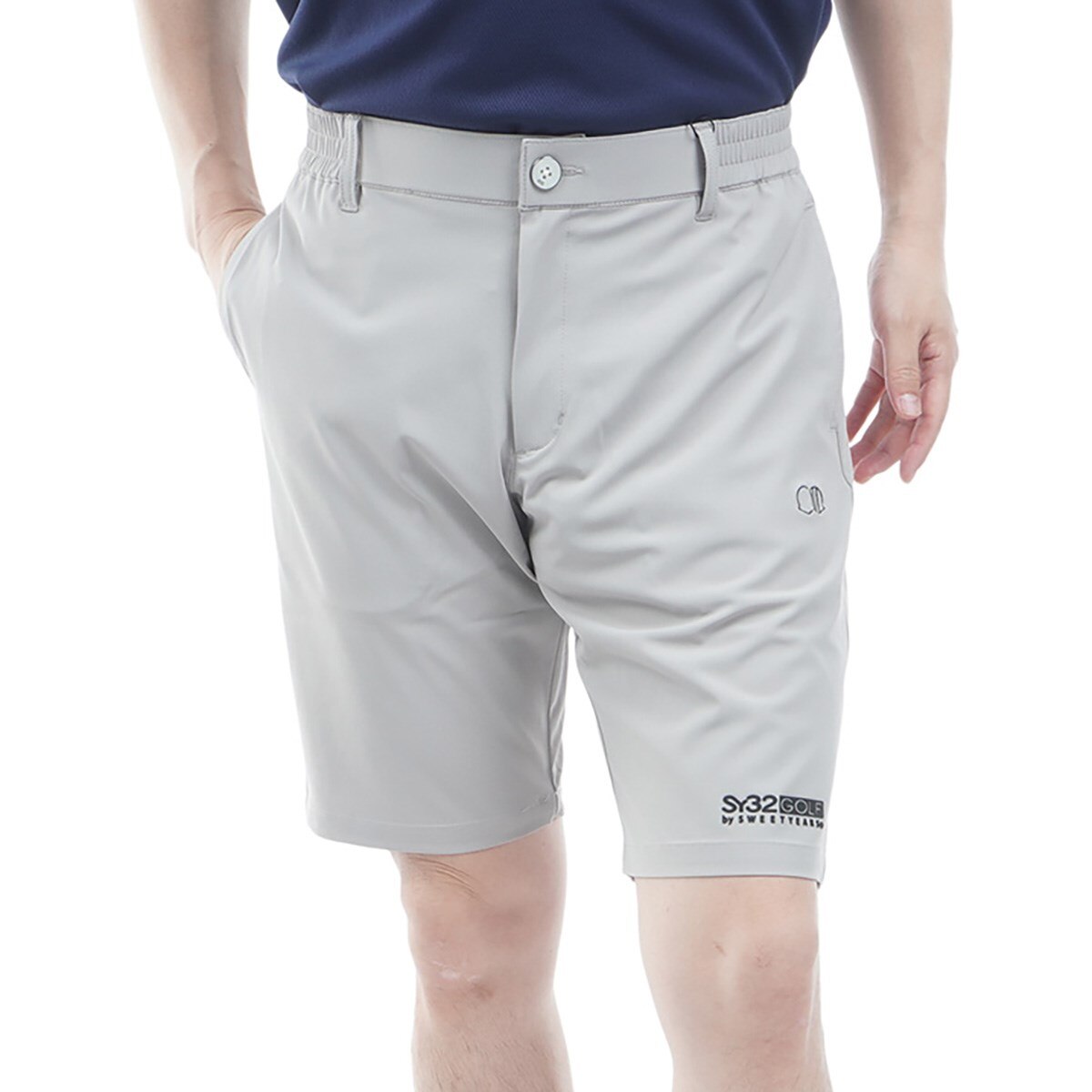 sy32 ハーフパンツ　サイズM メンズ　ブラック　春夏　ゴルフウェア　新品 ストレッチ ミニヘリンボーン ハーフパンツ(ハーフパンツ)|SY32 by
