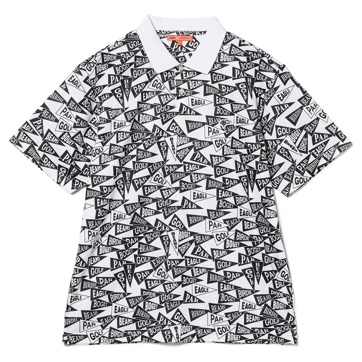 新品　BEAMS GOLF×CLUB HAUS 半袖ポロシャツ ORANGE LABEL フラッグ総柄 ポロシャツ(半袖シャツ・ポロシャツ)|BEAMS