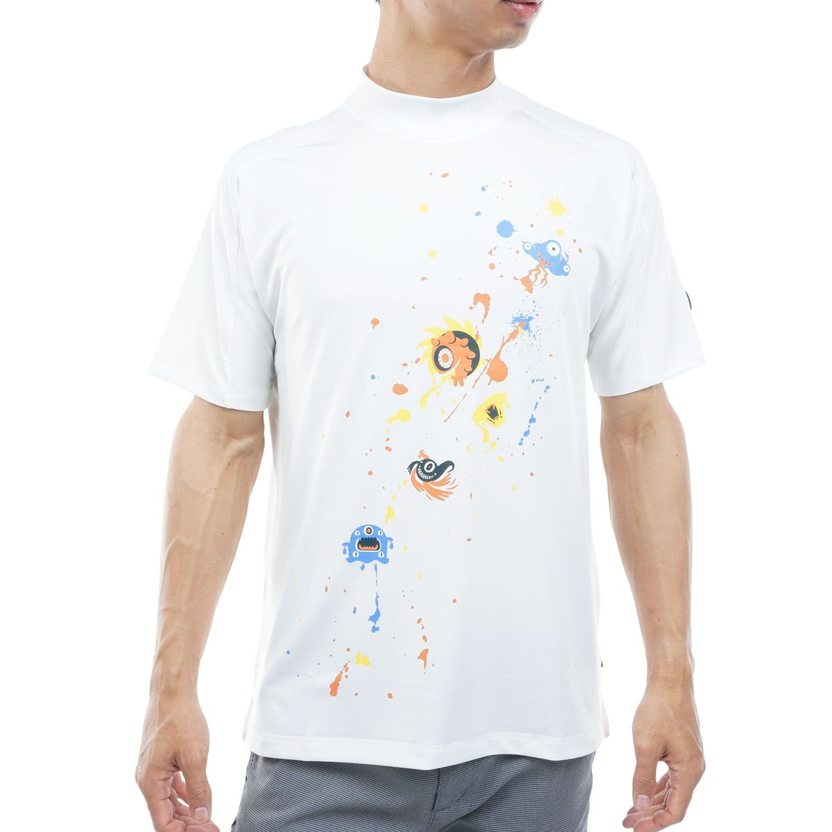 ストレッチ スプラッシュモンスター モックネック半袖Tシャツ(半袖