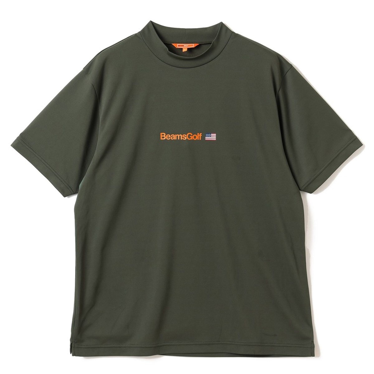 BEAMS GOLF ビームスゴルフ　モックネック　ロゴ　L 半袖シャツ　メンズ ORANGE LABEL フロントロゴ モックネックシャツ(半袖シャツ