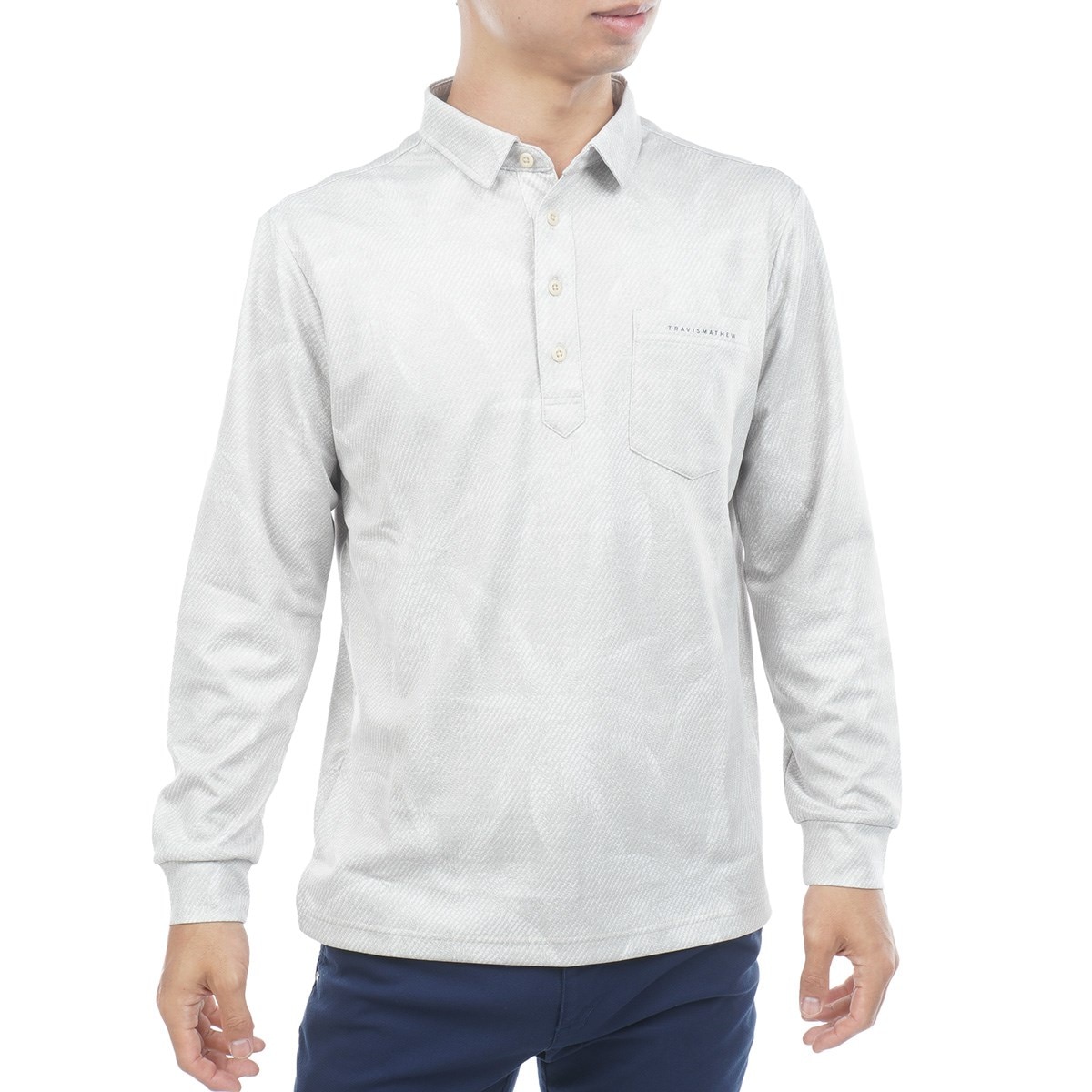 travisMathew パームツリー柄 ポロシャツ 新作 デルタ(R)パームツリー総柄長袖ポロシャツ(長袖シャツ・ポロシャツ