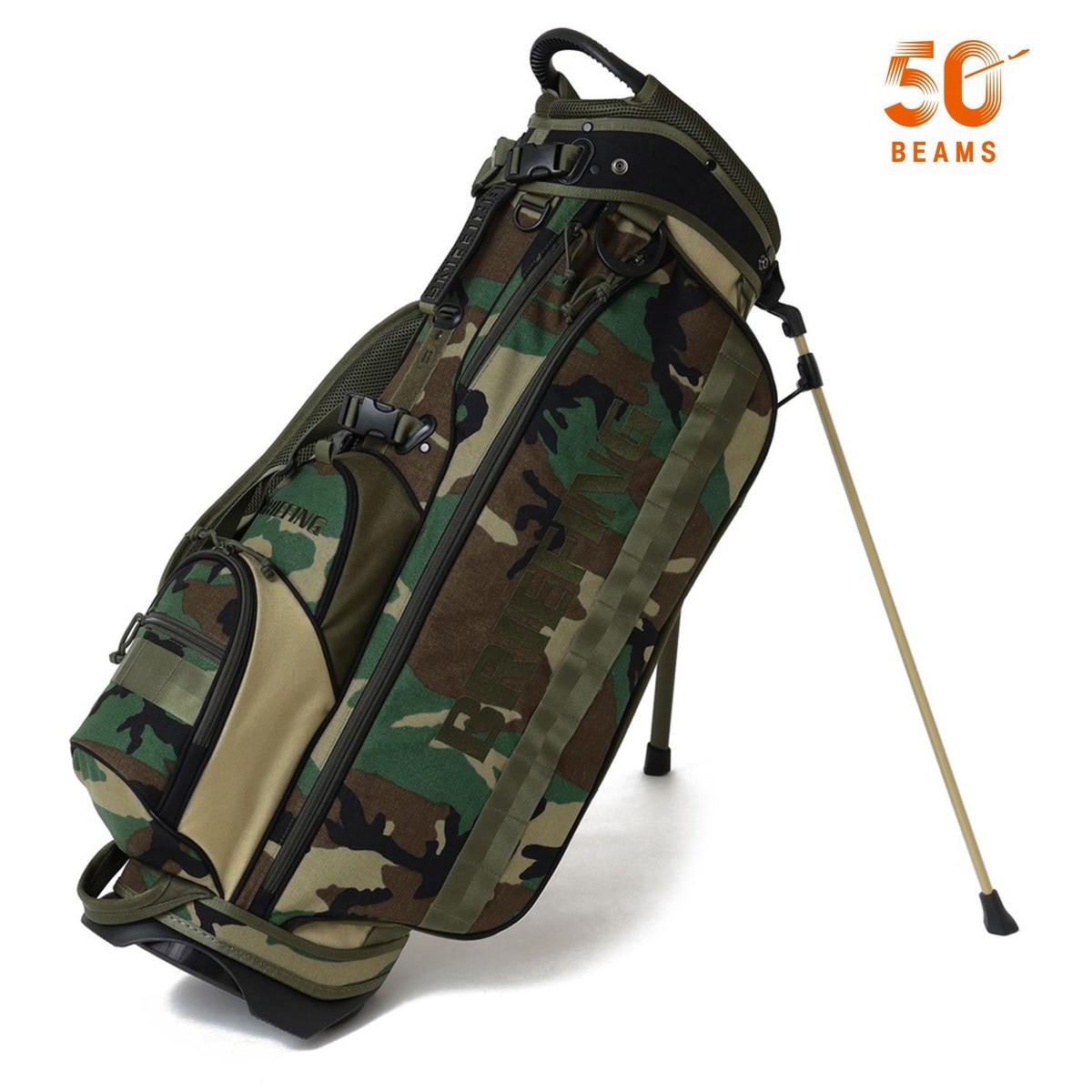 別注 BRIEFING WOODLAND CAMOUFLAGE キャディバッグ(【男性】キャディ