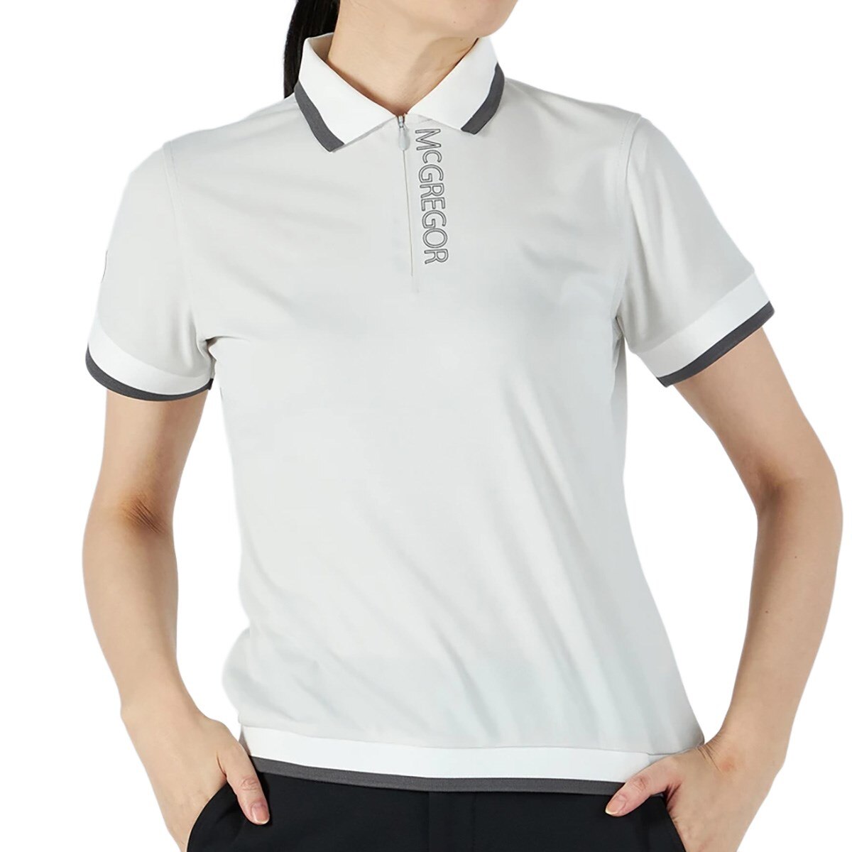 即完売 新品 GOOLD GOLF ROCKERS 鹿子ポロシャツ shirt 鹿の子ラインリブ半袖ポロシャツ レディス(半袖シャツ・ポロシャツ