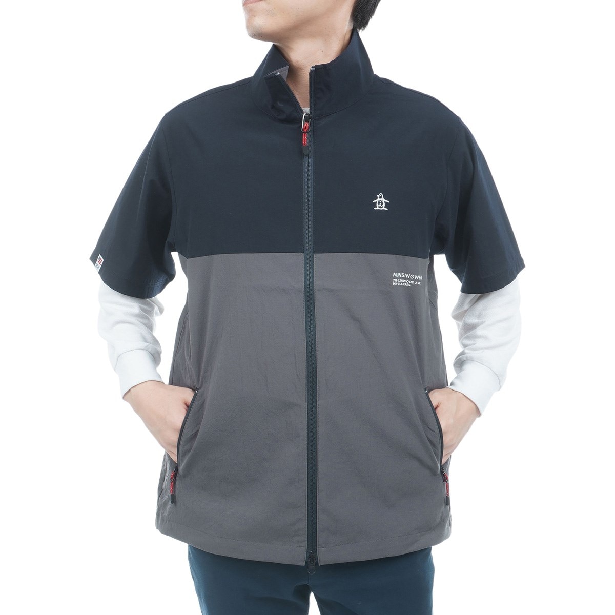 Munsingwear　半袖プルオーバーウインドジャケット　ゴルフウェア ドットエアー半袖ジャケット(アウター(ブルゾン、ウインド、ジャケット