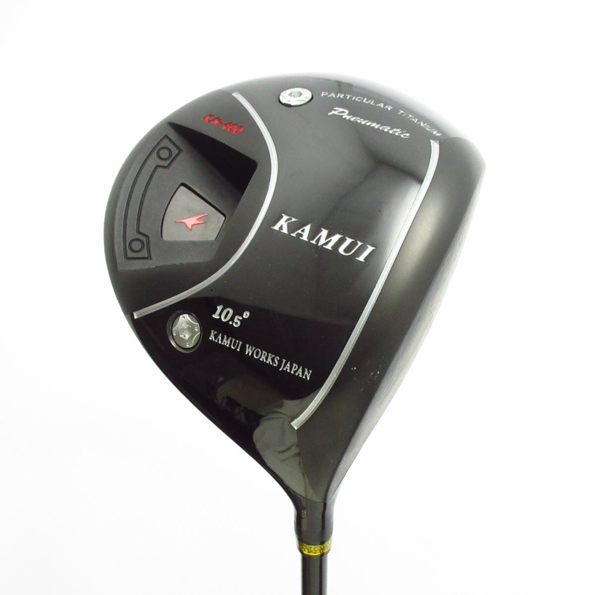 KAMUI - カムイワークス　KM400 ブラック　９度　Rシャフト　純正ヘッドカバー付 中古】KAMUI KM-400 高反発 ドライバー カーボンシャフト 10.5