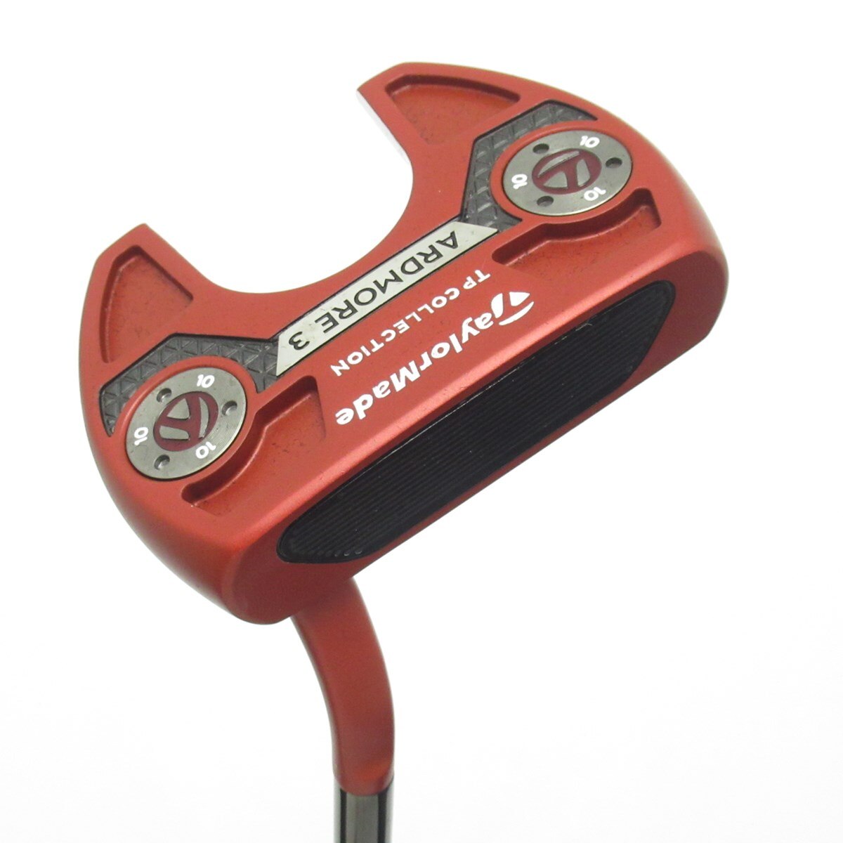 TP COLLECTION パター シルバー 赤色グリップ　レフティ 中古】TP コレクション RED ARDMORE 3 パター スチールシャフト 計測