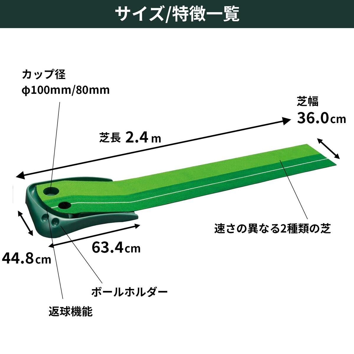 2WAY パターマットライン入り GV-0126(パター練習)|Tabata(タバタ)の