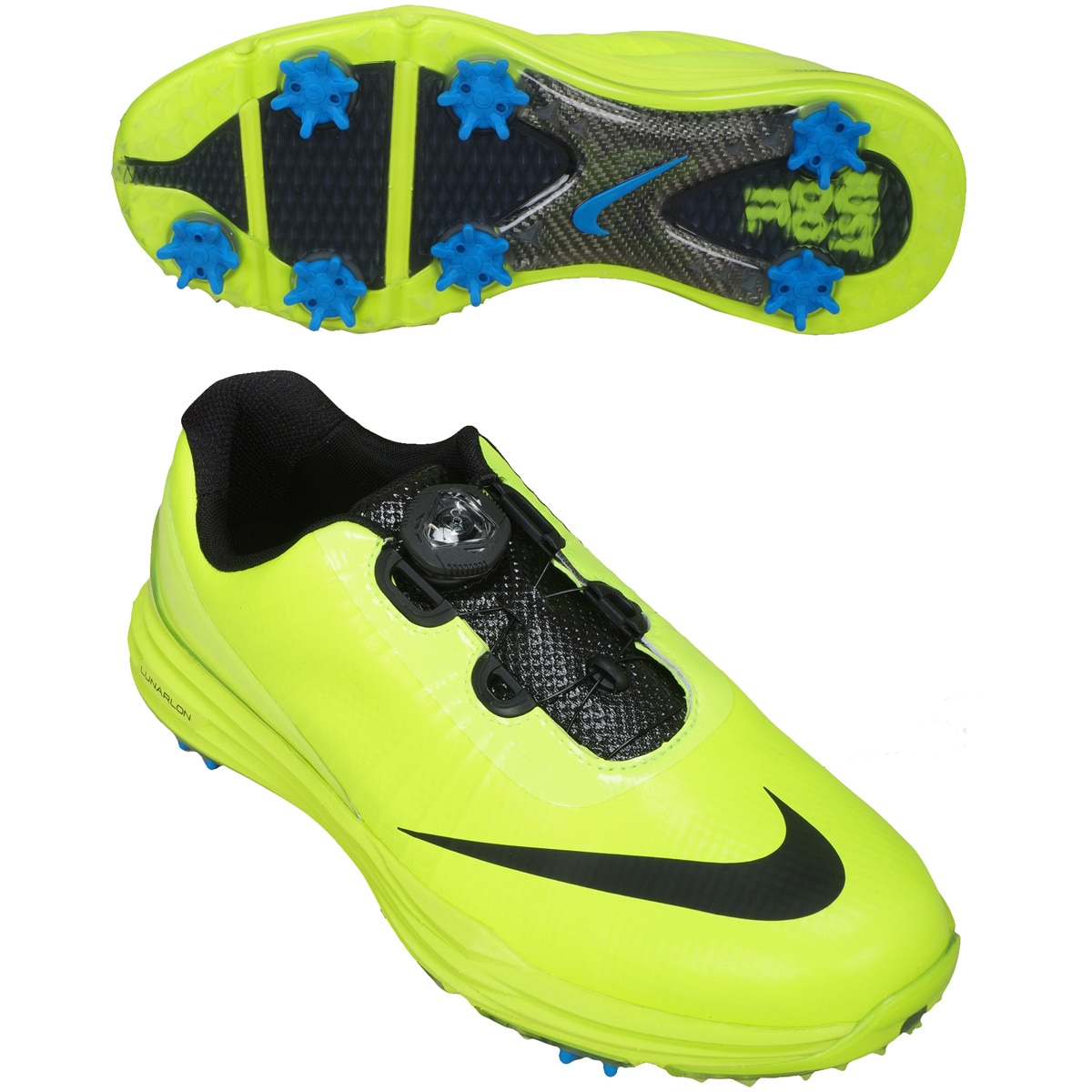 NIKE ナイキ ゴルフシューズ 白×黒×蛍光オレンジ ルナ