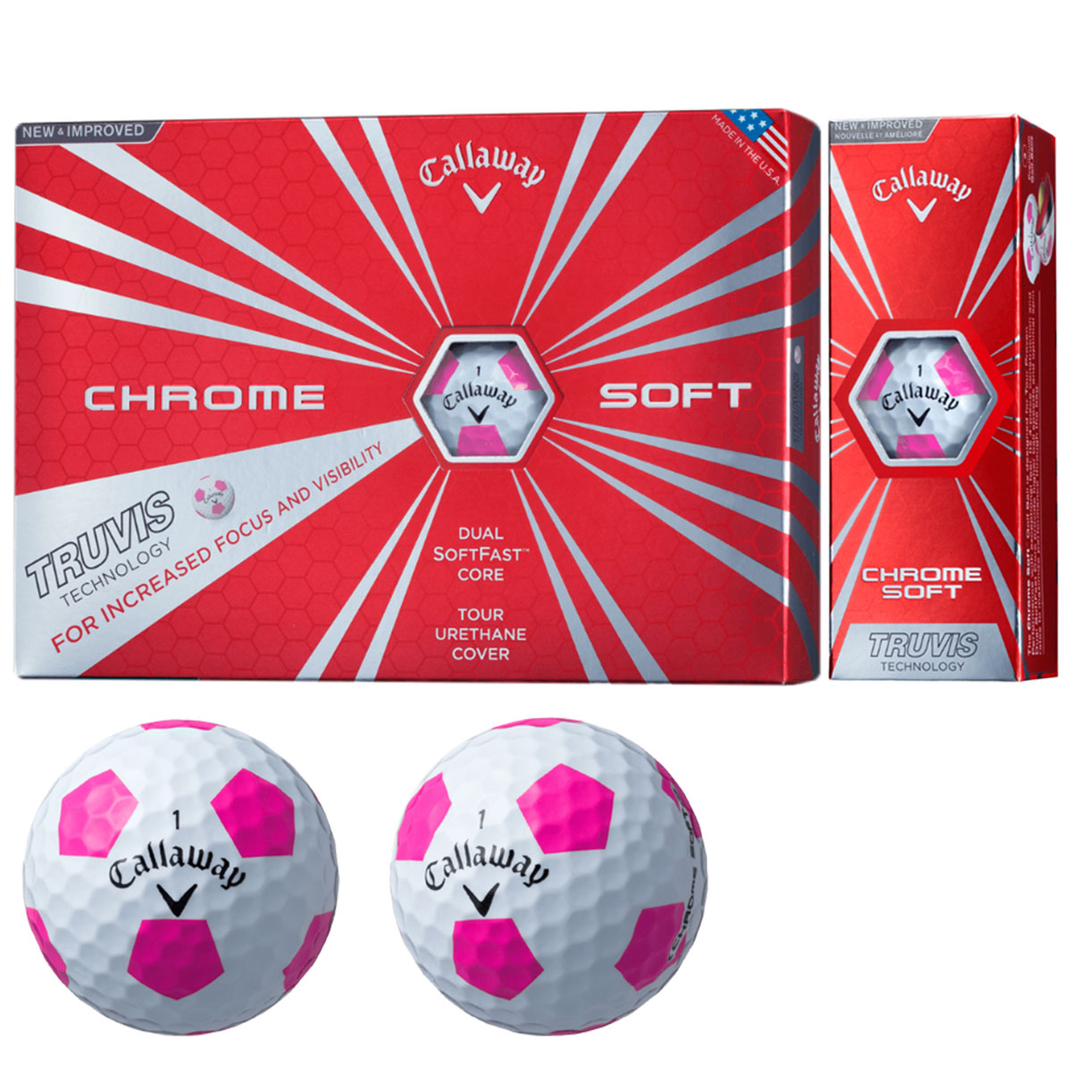 (新品) Callaway クロムソフト ゴルフボール Truvis サッカー Callaway（キャロウェイ） 2024年モデル CHROME SOFT TRUTRACK クロム