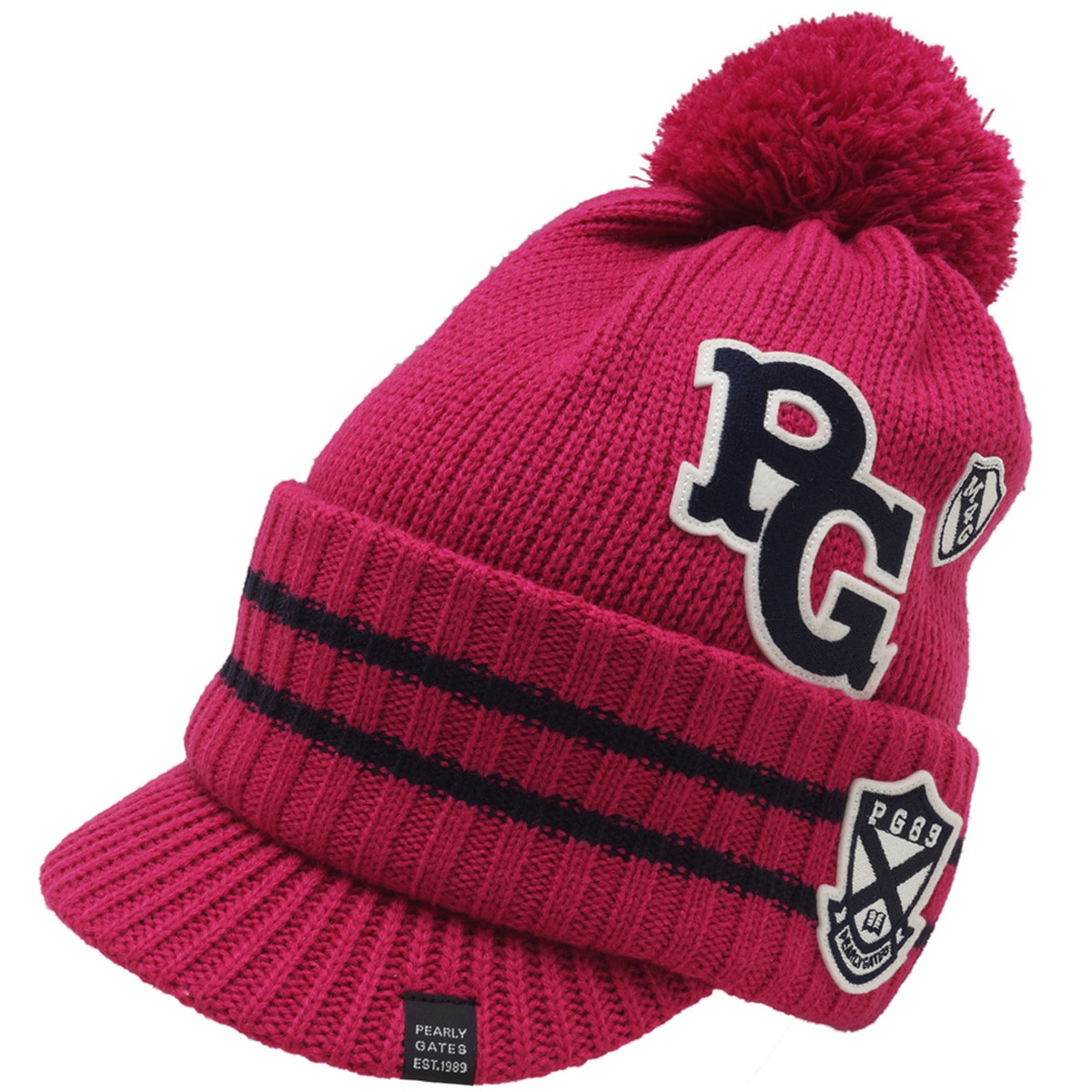 専用 パーリーゲイツ ツバ付き ニット帽 美品 PEARLYGATES カレッジ