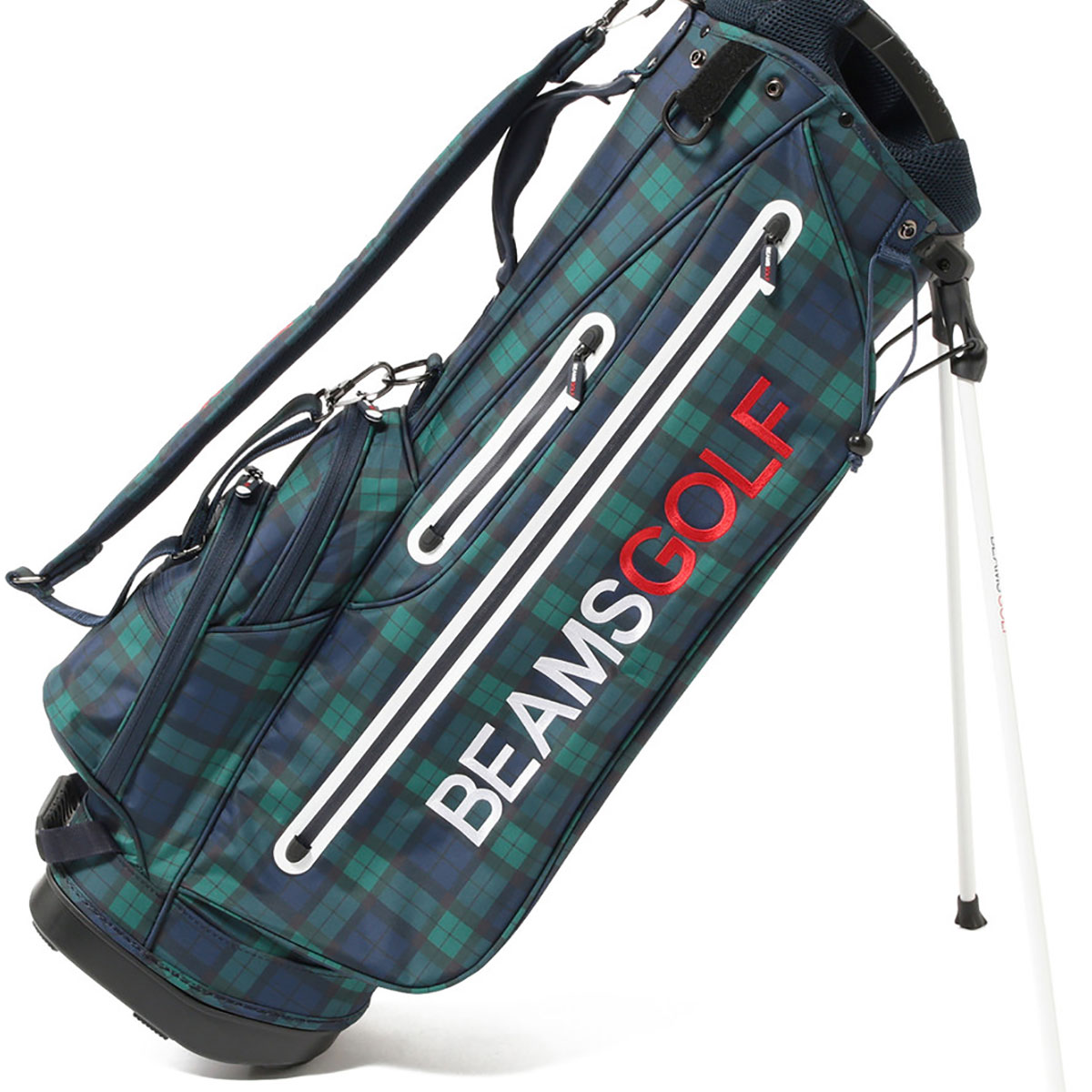 【未使用品】BEAMS GOLF ビームスゴルフ スタンド キャディバッググレーｘライム