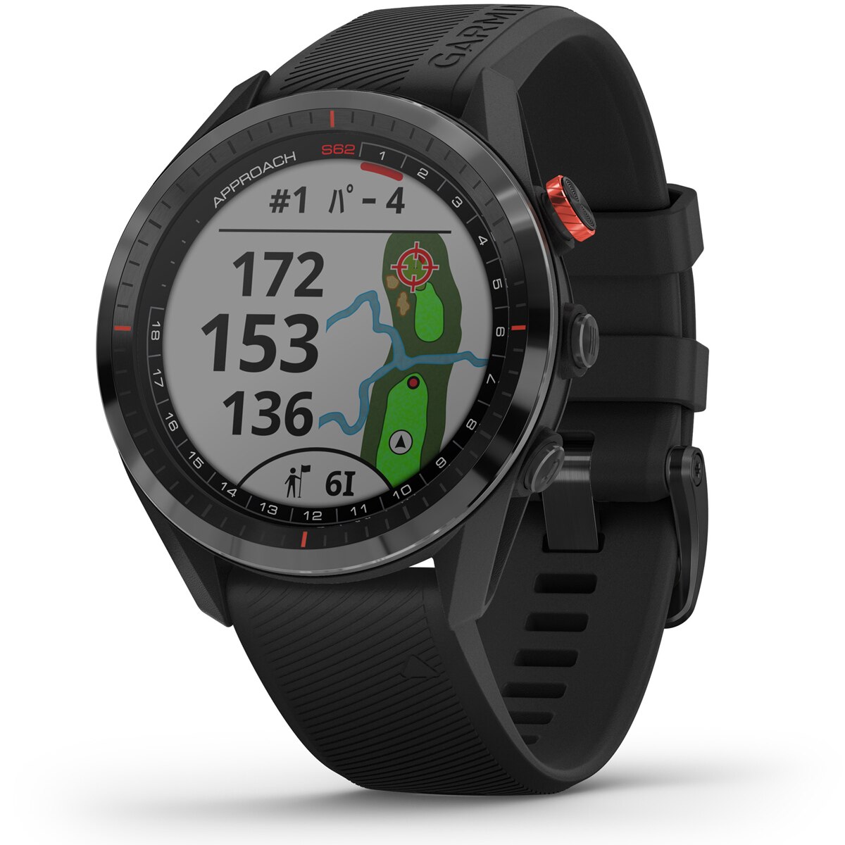 ブラック GARMIN アプローチ S62 充電器・防塵キャップ付き