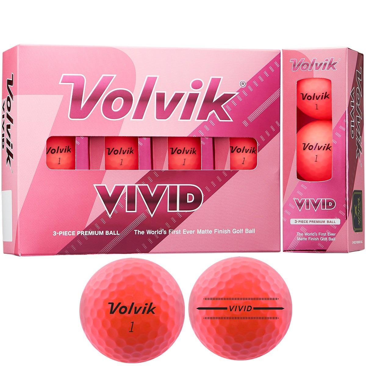 VolvikボルビックVIVIDゴルフボール　レッド2ダース