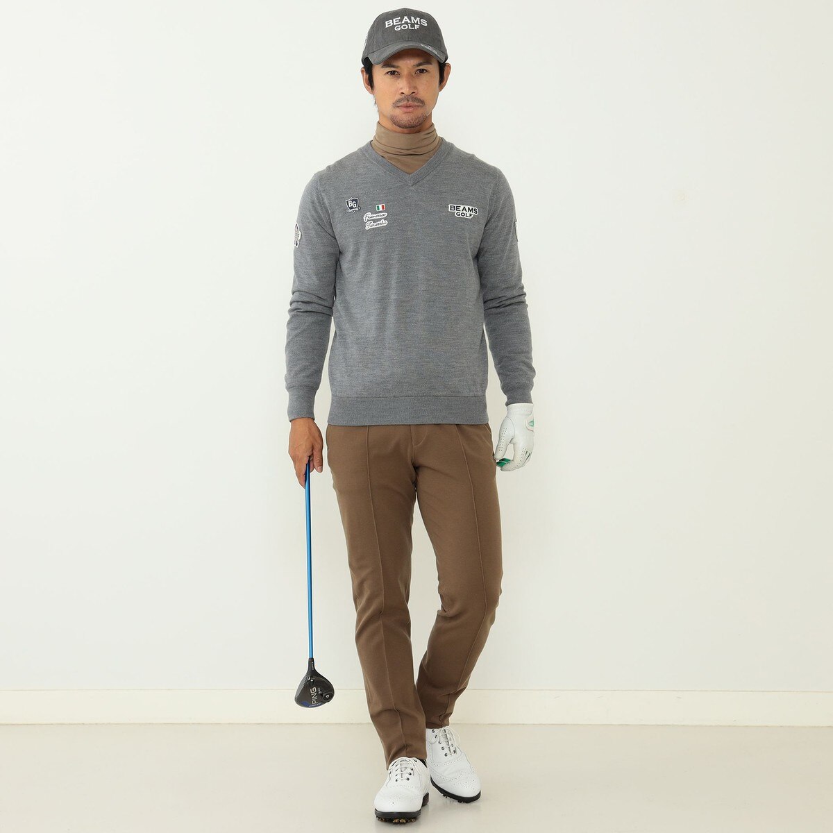 BEAMS GOLF PURPLE LABEL タラッティ 裏付き ニット(中間着(セーター