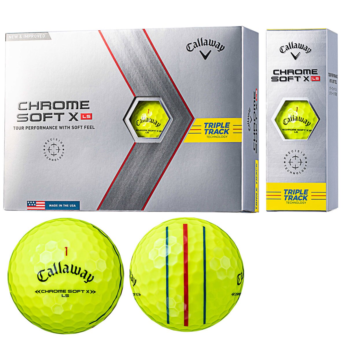 Callaway ゴルフ ボール CHROME SOFT X イエロー-