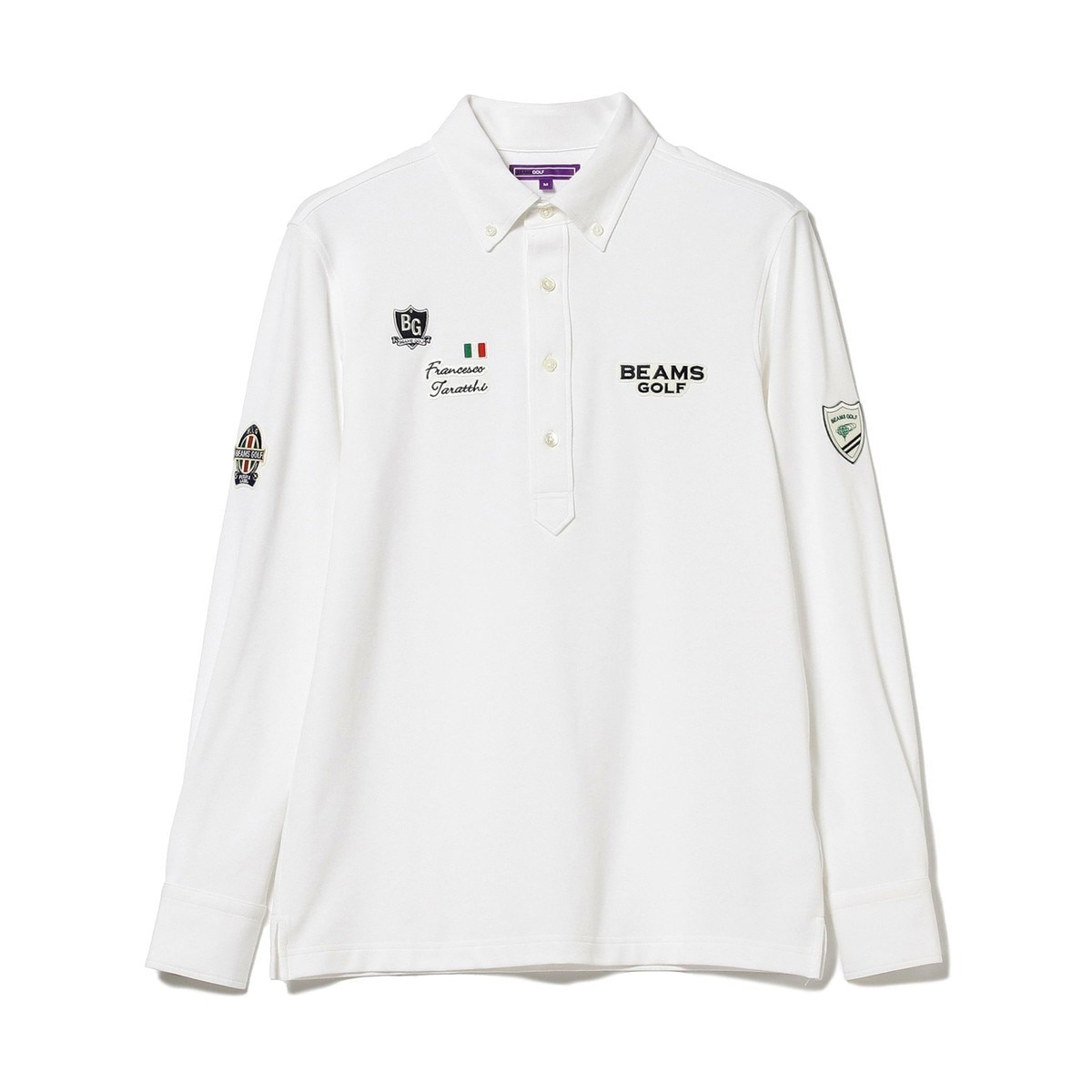 BEAMS GOLF  ビームスゴルフ　刺繍ロゴ 半袖 ポロシャツ　ホワイト　L