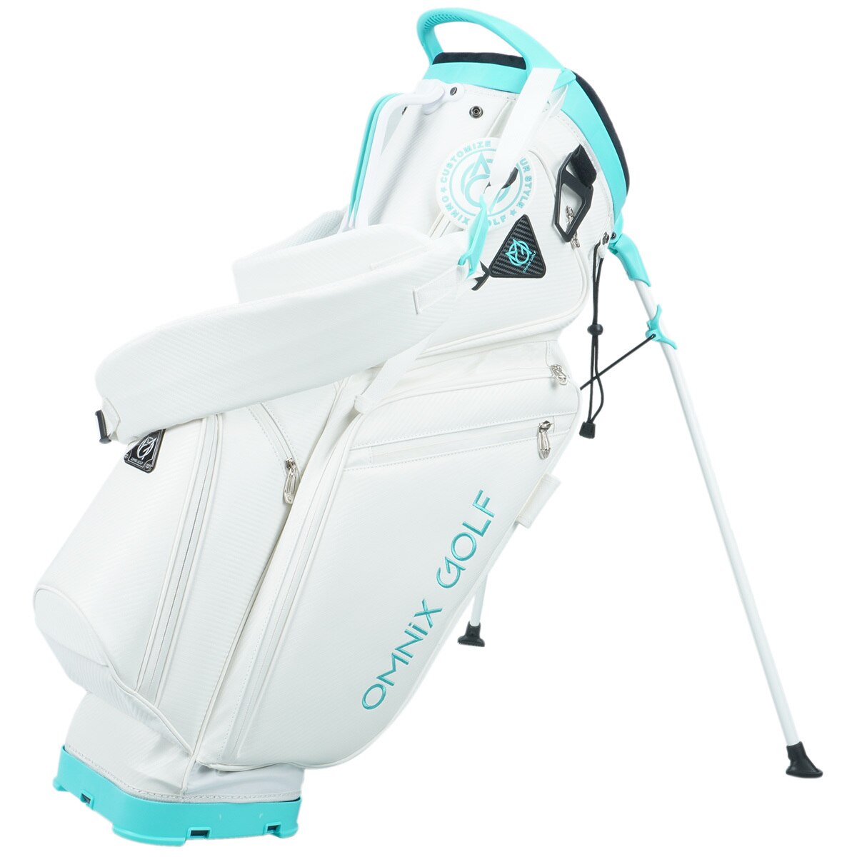 OMNIX GOLF スタンドバッグ ホワイト/ターコイズ Amazon | ホクシン（Hokushin） ゴルフ キャディバッグ スタンド