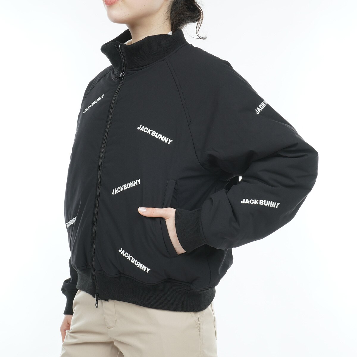 セール・アウトレット】ストレッチタフタ フルジップブルゾン