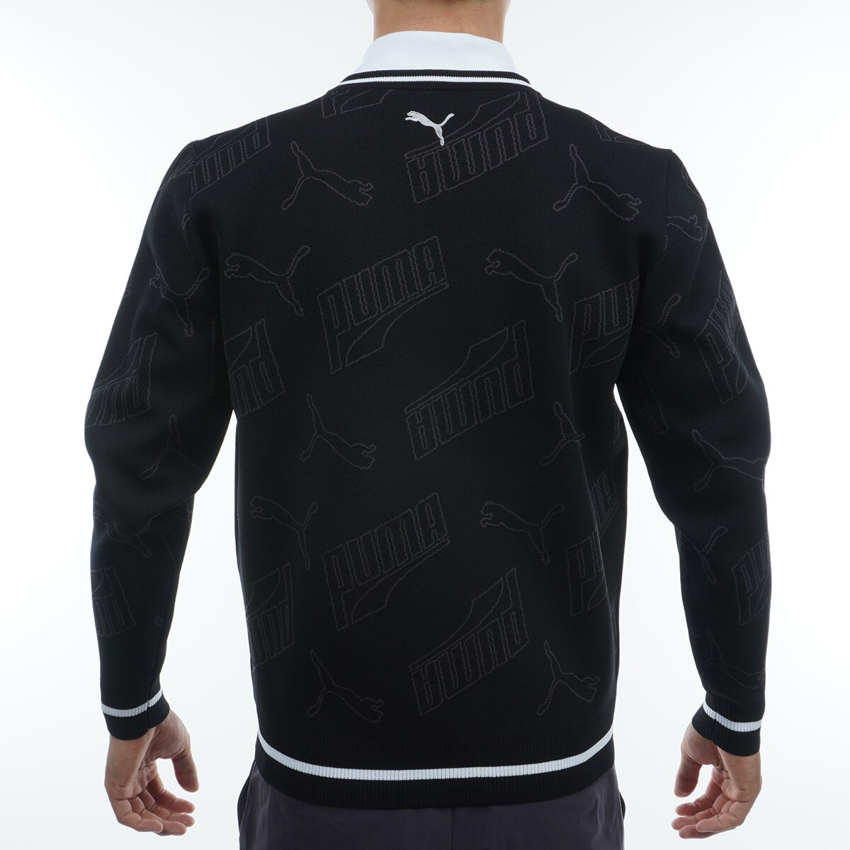 プーマ PUMA ゴルフ ジャガード Vネック ニット -ファッション