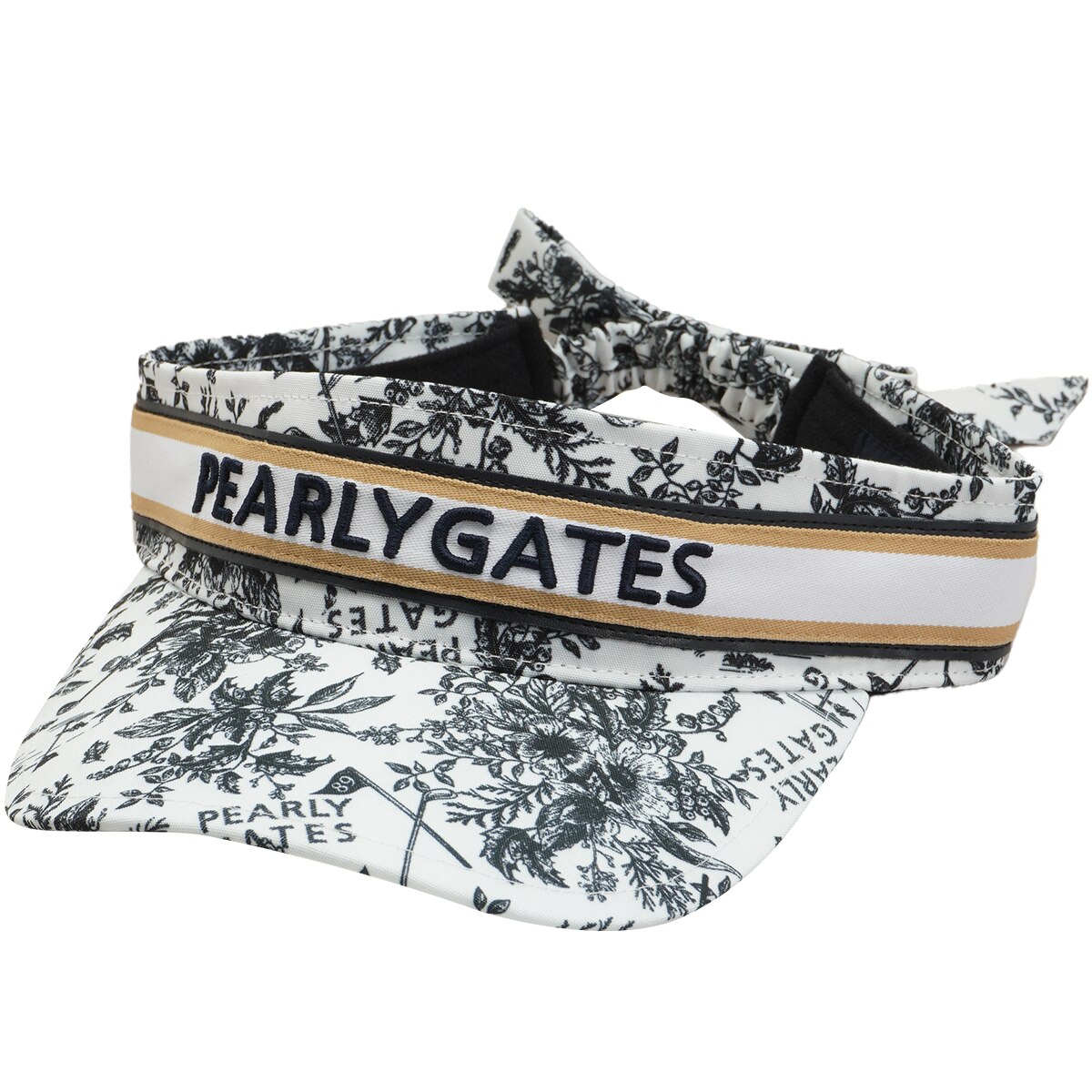 新品同様　PEARLY GATES 花柄バイザー リボン付き　レディース パイナップル柄バイザー (UNISEX) | PEARLY GATES（パーリー