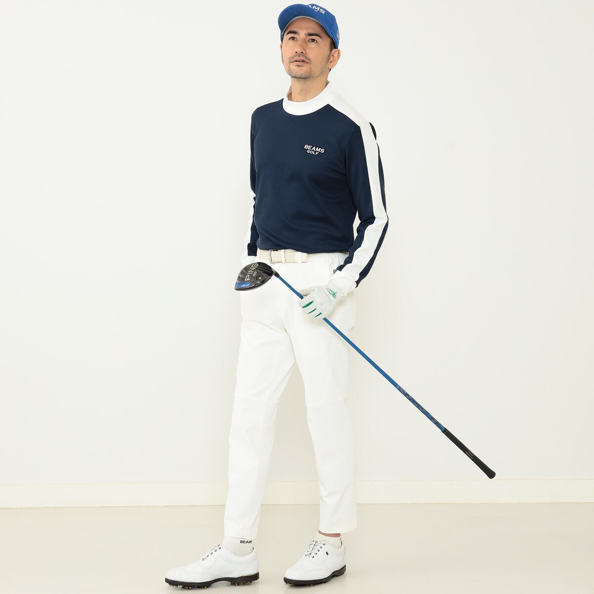 BEIGE×BR】BEAMS GOLF PURPLE LABEL / 変形へリンボーン ジャカード