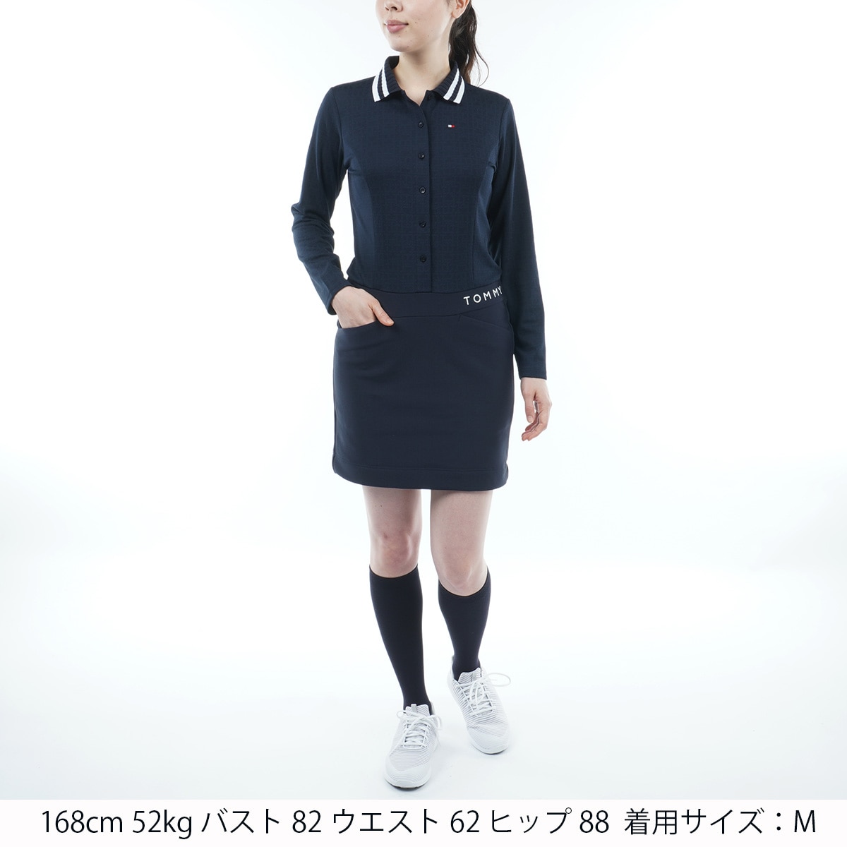 トミーフィルフィガーゴルフ　ロゴ　ジャカード　ワンピース TOMMY HILFIGER GOLF（トミー ヒルフィガー ゴルフ）の「[トミー