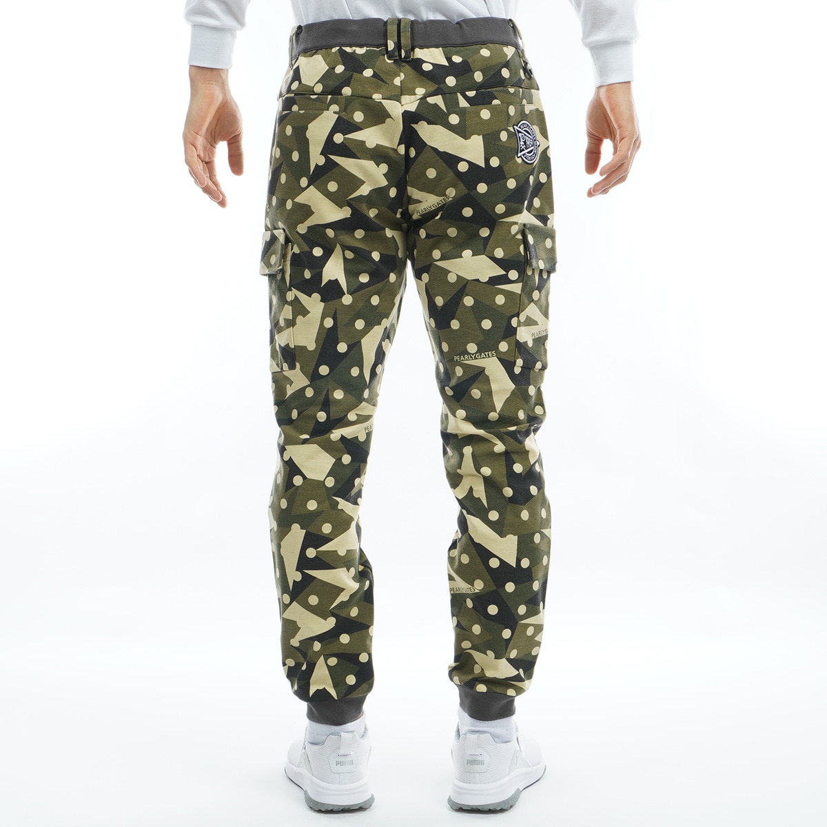 新品【パーリーゲイツ】パワフルストレッチ スマイルカモ柄 ロングパンツ 4(M) 新品【パーリーゲイツ】パワフルストレッチ スマイルカモ柄 ロング