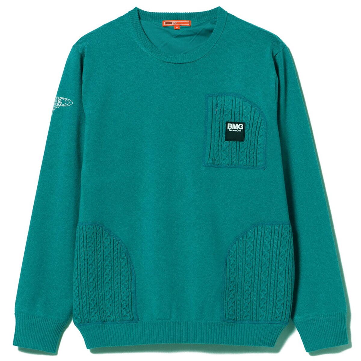 BEAMS GOLF ORANGE LABEL 裏地付き ケーブルポケットニット(中間着