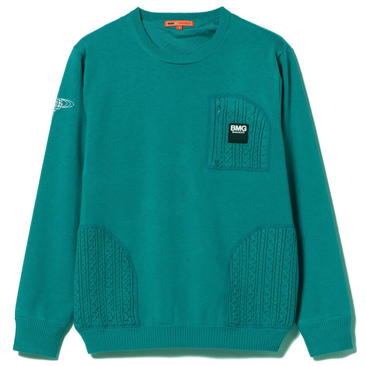 BEAMS GOLF ORANGE LABEL 裏地付き ケーブルポケットニット(中間着