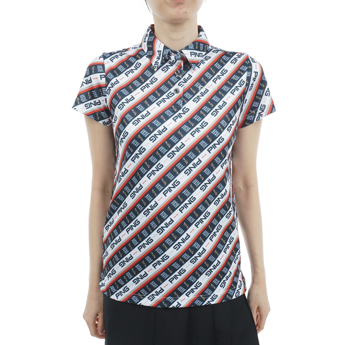 セール・アウトレット】ロゴバイアスプリント鹿の子 半袖ポロシャツ