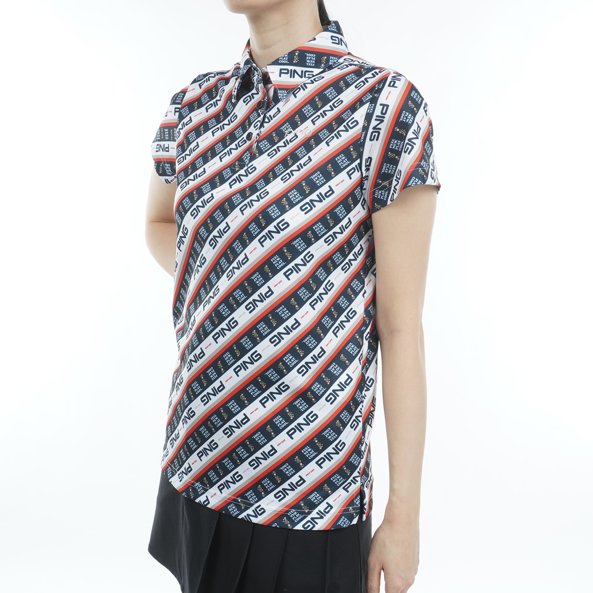 セール・アウトレット】ロゴバイアスプリント鹿の子 半袖ポロシャツ