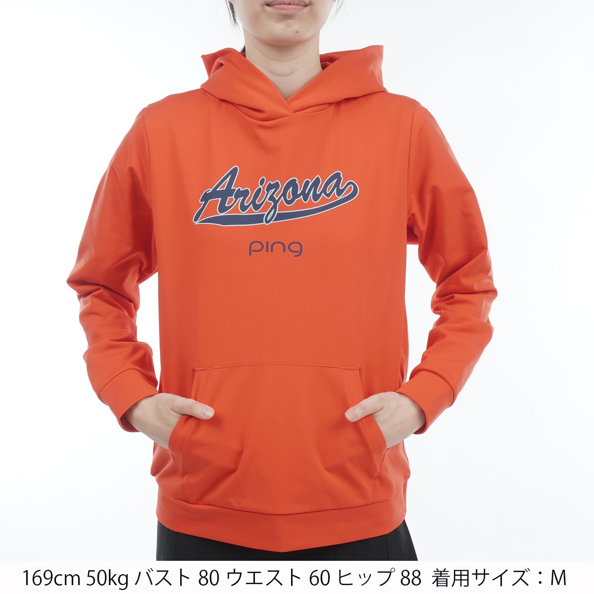 週末セール❕【新品未使用】PING ピン ゴルフウェア フーディー アリゾナロゴ セール・アウトレット】アリゾナロゴプリント 裏毛フーディー レディス