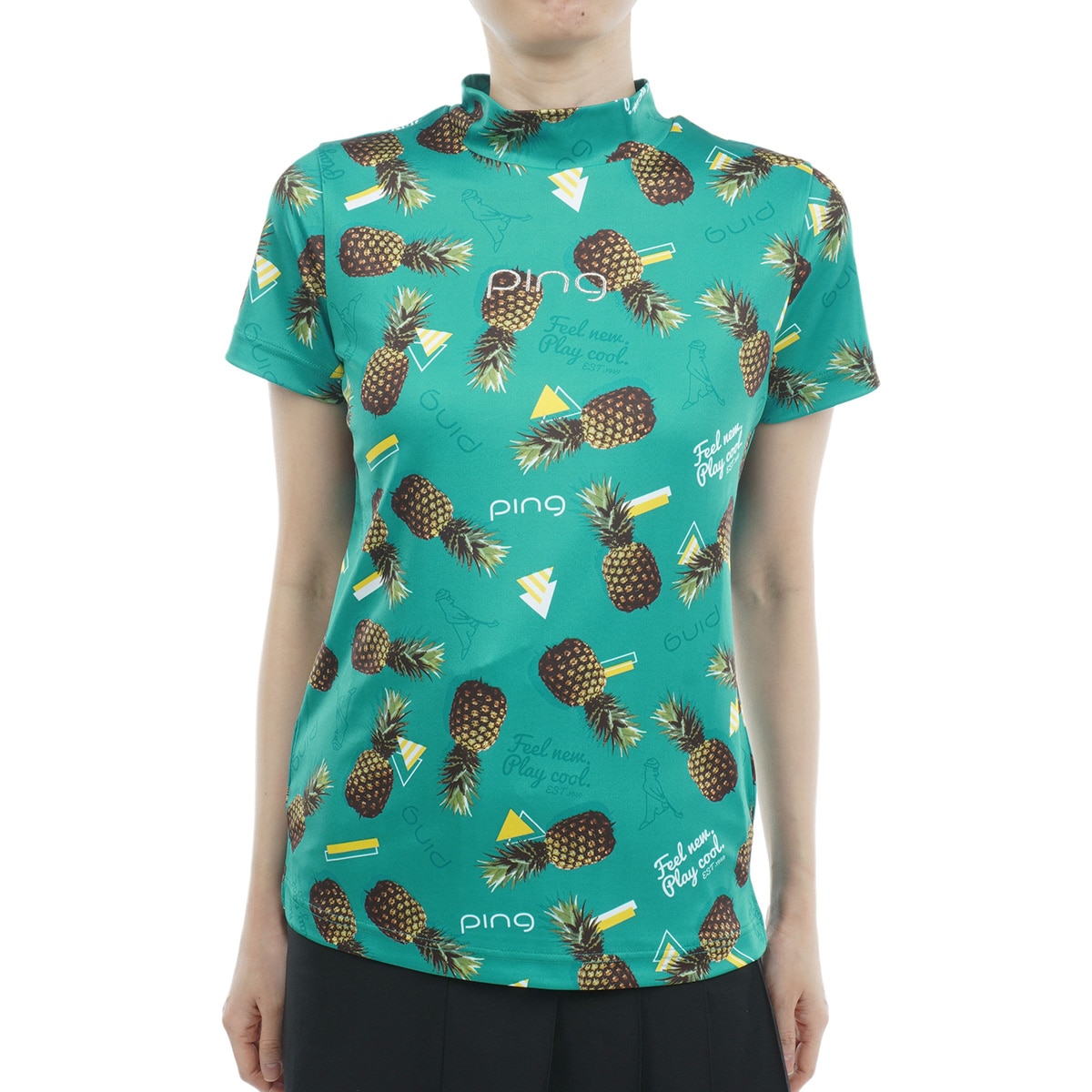 セール・アウトレット】鹿の子 ハイネック半袖シャツ レディス(半袖