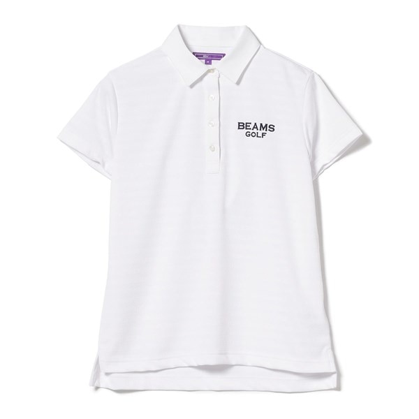 BEAMS GOLF PURPLE LABEL メッシュ ロゴ ジャカード ポロシャツ レディス(ポロシャツ)