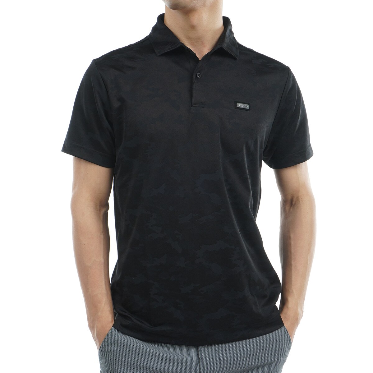極美品 Titleist タイトリスト ビックロゴ ポロシャツ LL グレー arigaen_016-23-tkpms121j