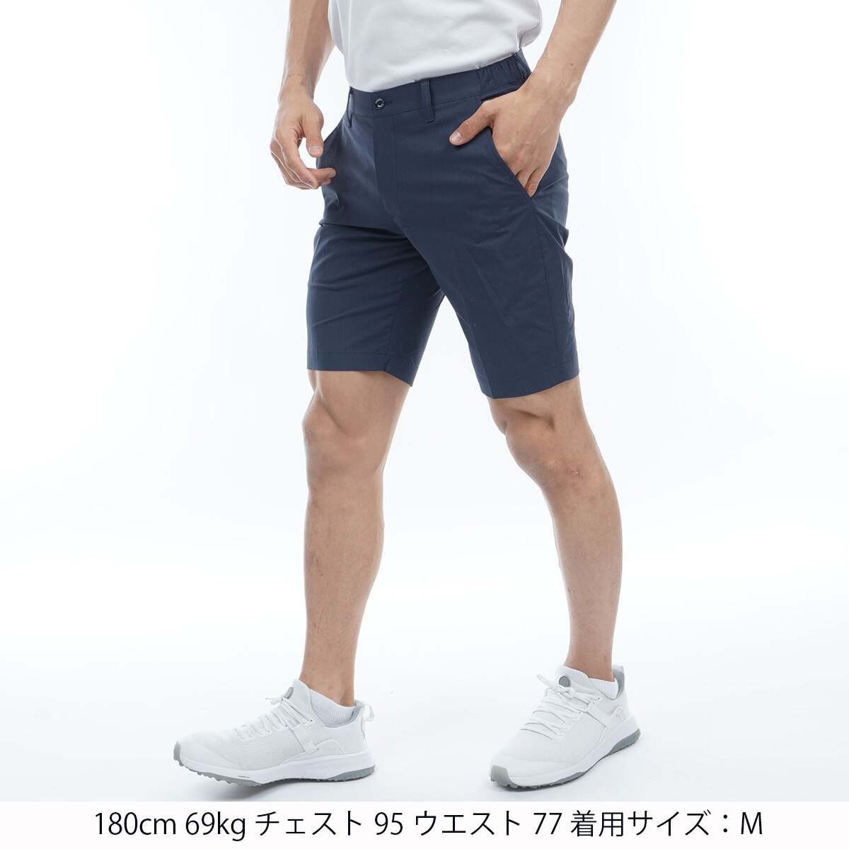 トーナルストライプ ストレッチハーフパンツ(ハーフパンツ