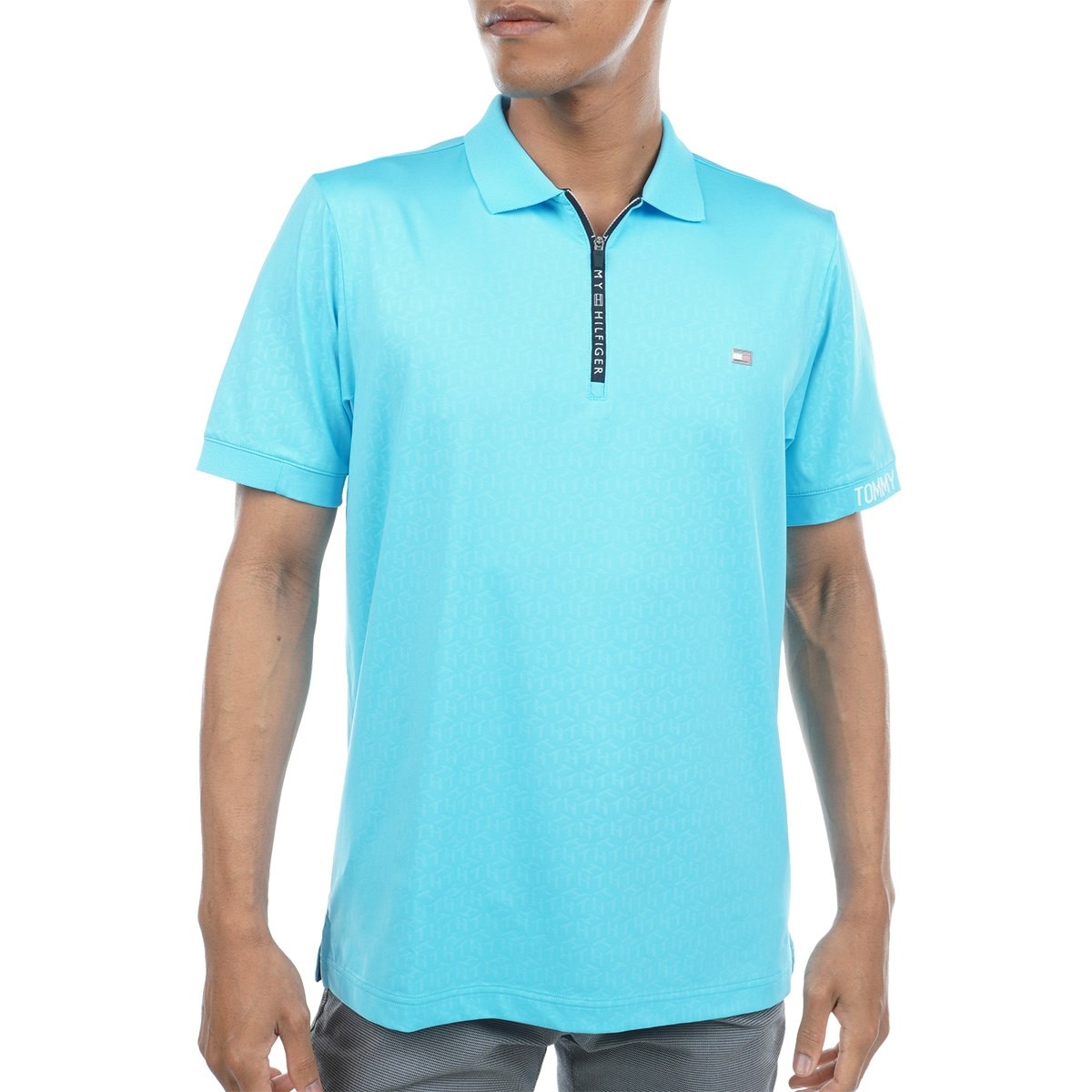 THキューブエンボス ストレッチ ジップアップ半袖ポロシャツ(半袖シャツ・ポロシャツ)|TOMMY HILFIGER GOLF(トミー ヒルフィガー  ゴルフ) THMA343の通販 GDOゴルフショップ(0000694901)