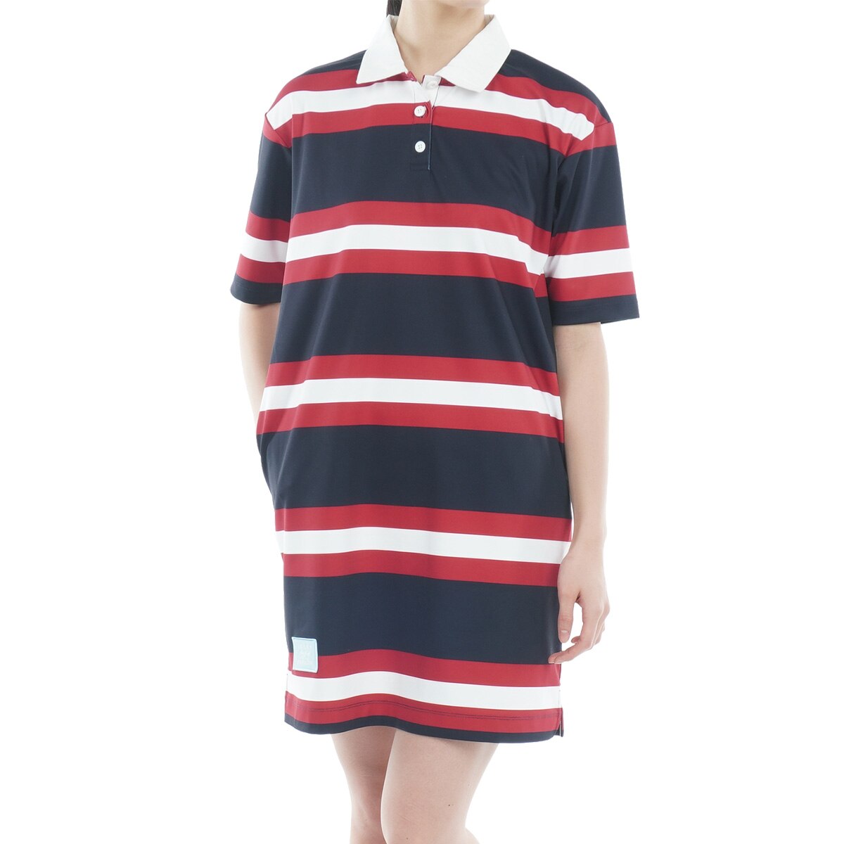 セール・アウトレット】ラガーストライプシャツ ストレッチワンピース