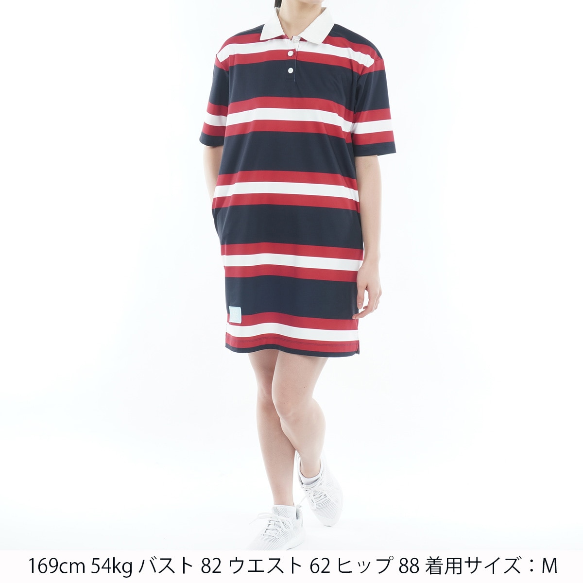 セール・アウトレット】ラガーストライプシャツ ストレッチワンピース