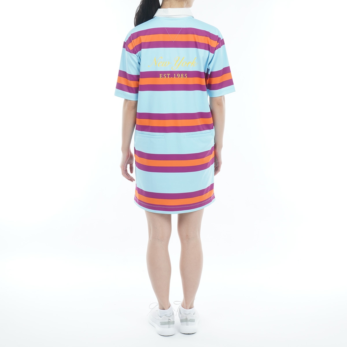 セール・アウトレット】ラガーストライプシャツ ストレッチワンピース