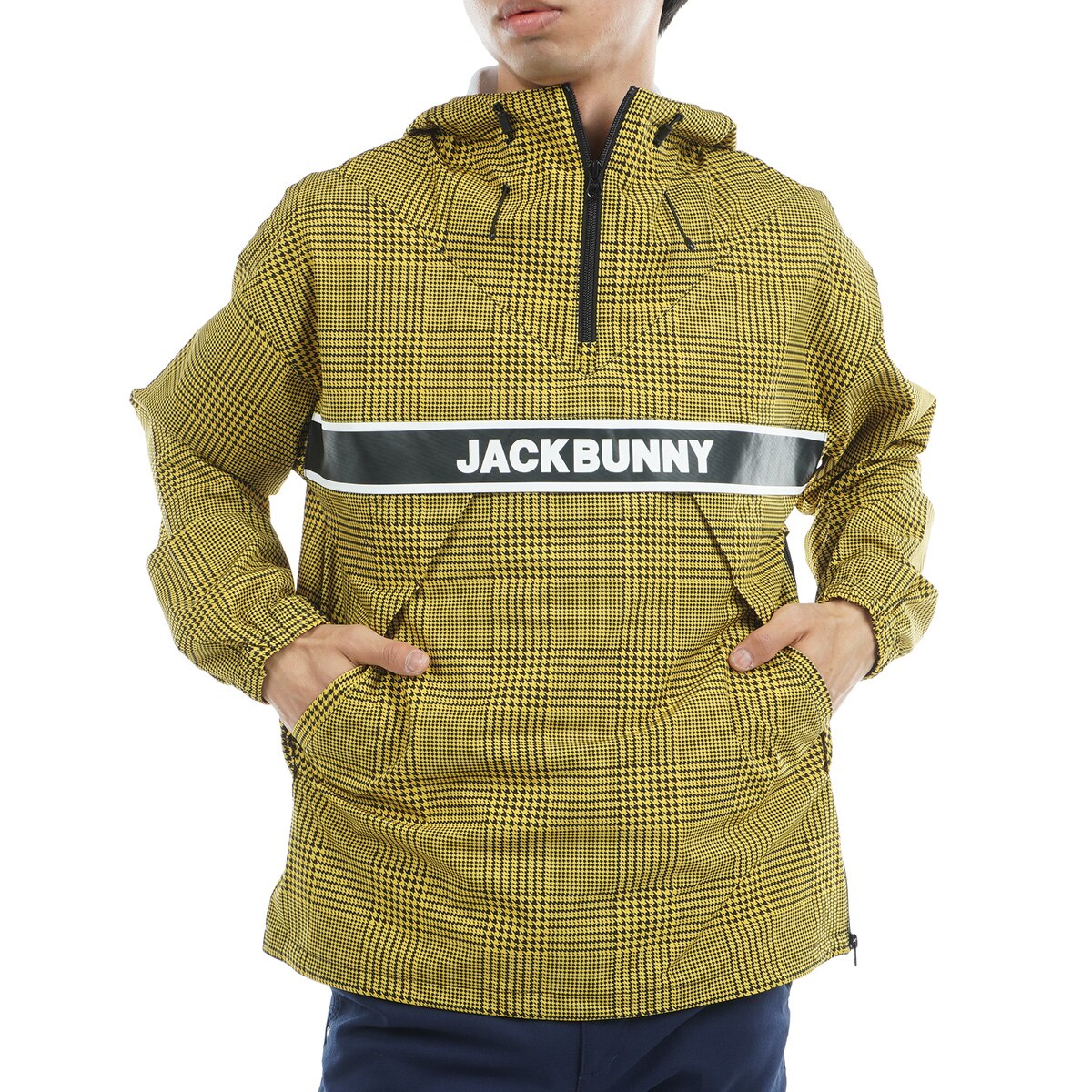 Jack Bunny!! サイズ6 チェック柄フードジャケット　ジャックバニー JACK BUNNY ジャックバニー ストレッチパンツ チェック柄 ブルー系