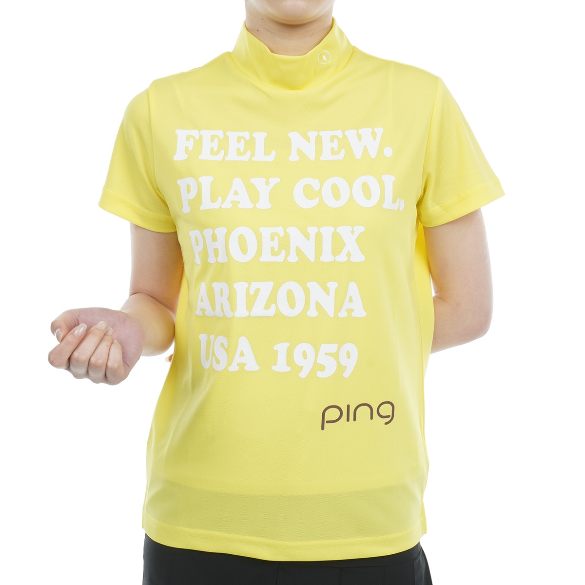 セール・アウトレット】グラフィックハイネック半袖シャツ レディス