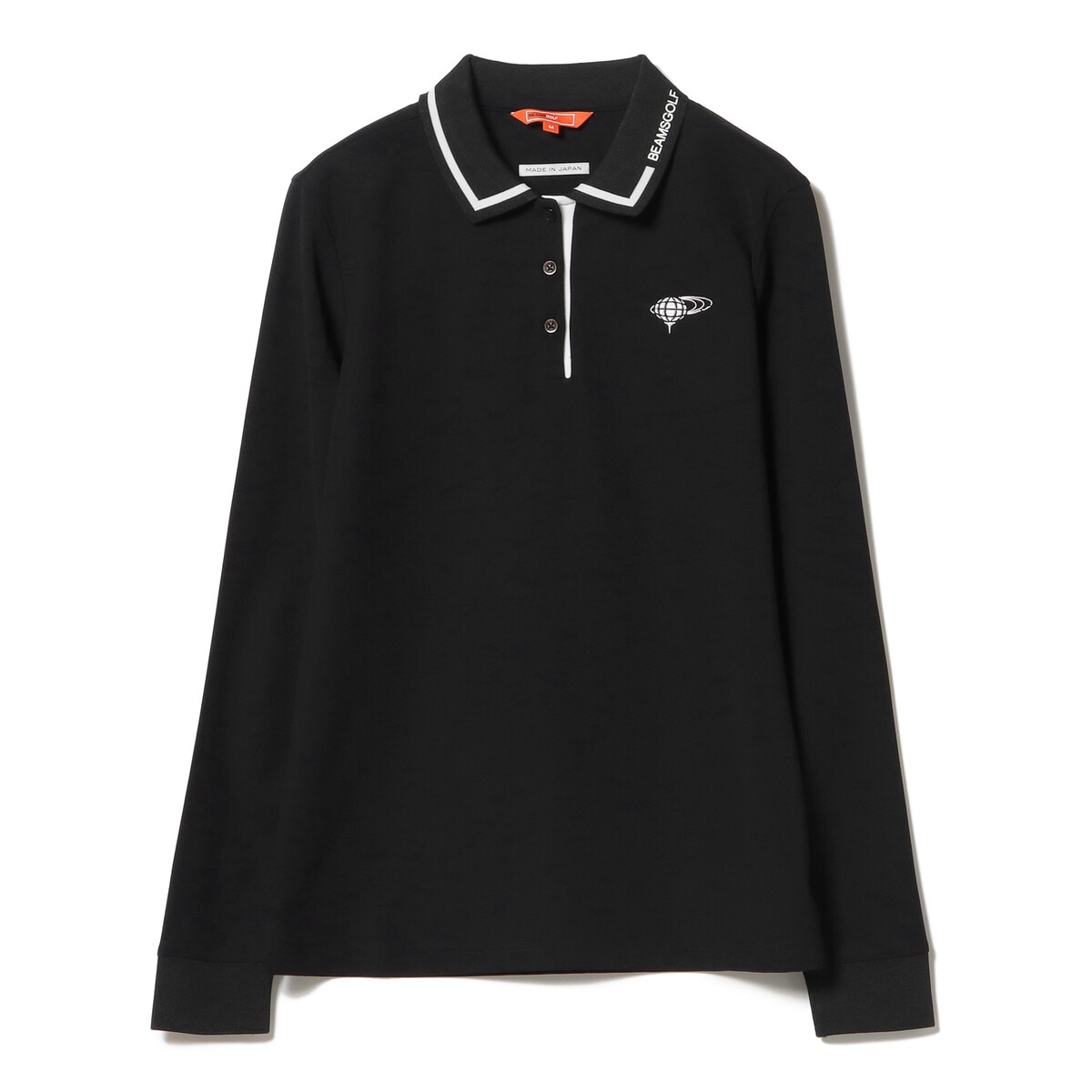 BEAMS GOLF ORANGE LABEL 襟ロゴ バイカラー ポロシャツ