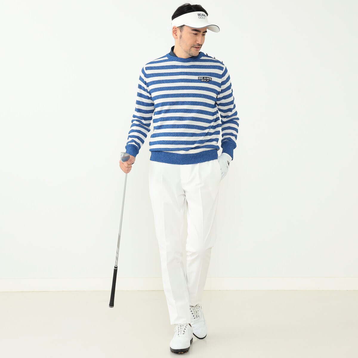 BEAMS GOLF PURPLE LABEL ストレッチシアサッカー ワンタックパンツ