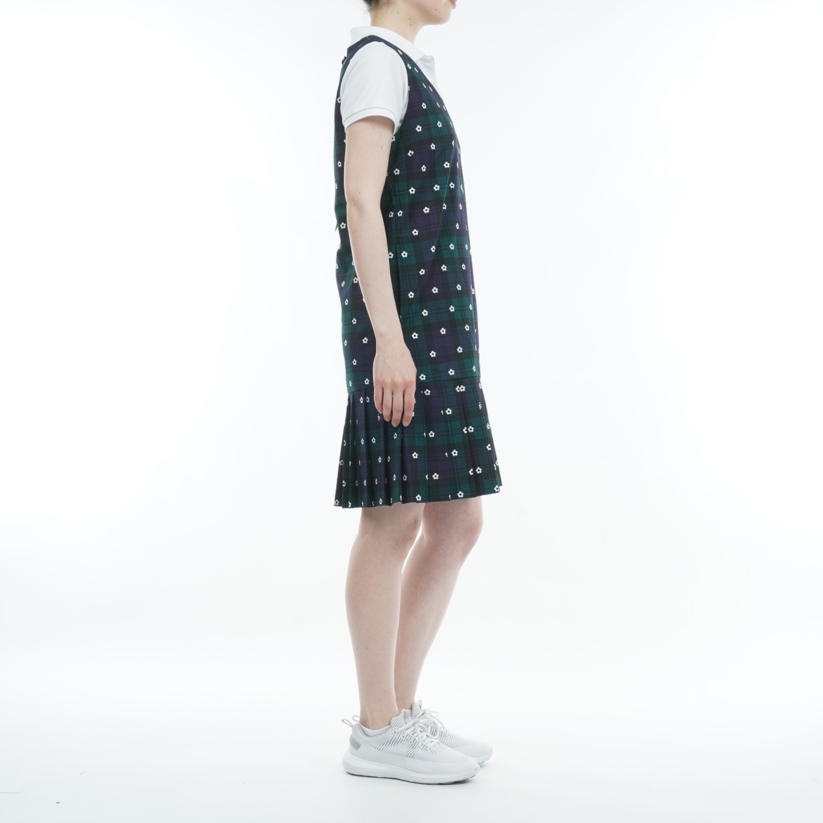 セール・アウトレット】TEXBRID 格子 ドットデイジー柄ワンピース