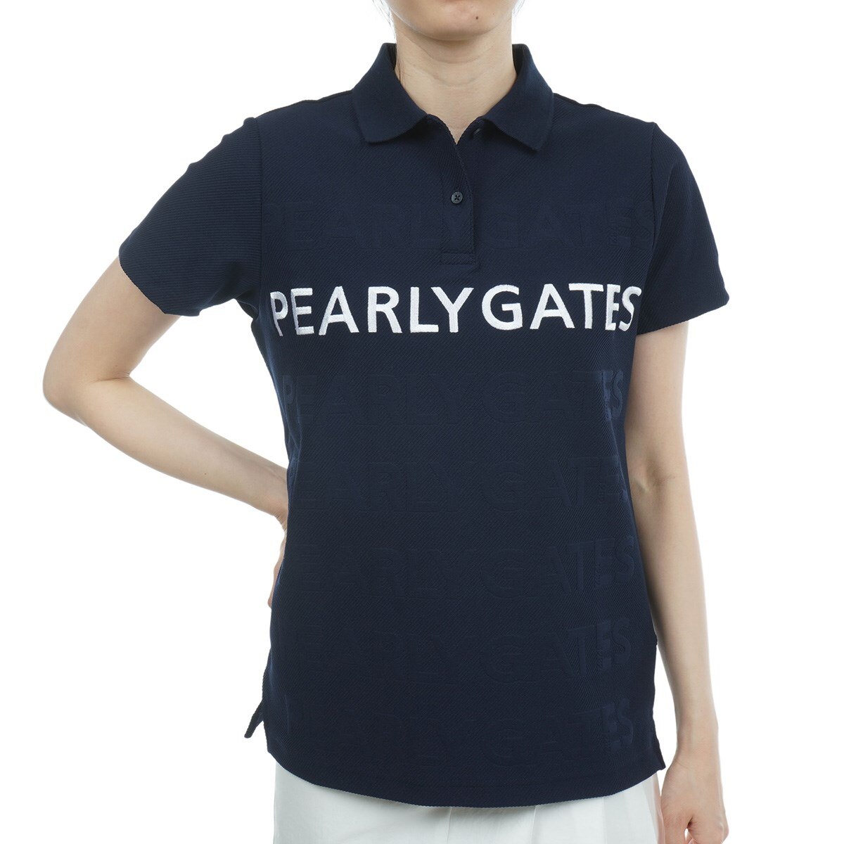 ★PEARLY GATESパーリーゲイツ 七分袖シャツ ジャージ素材 size1