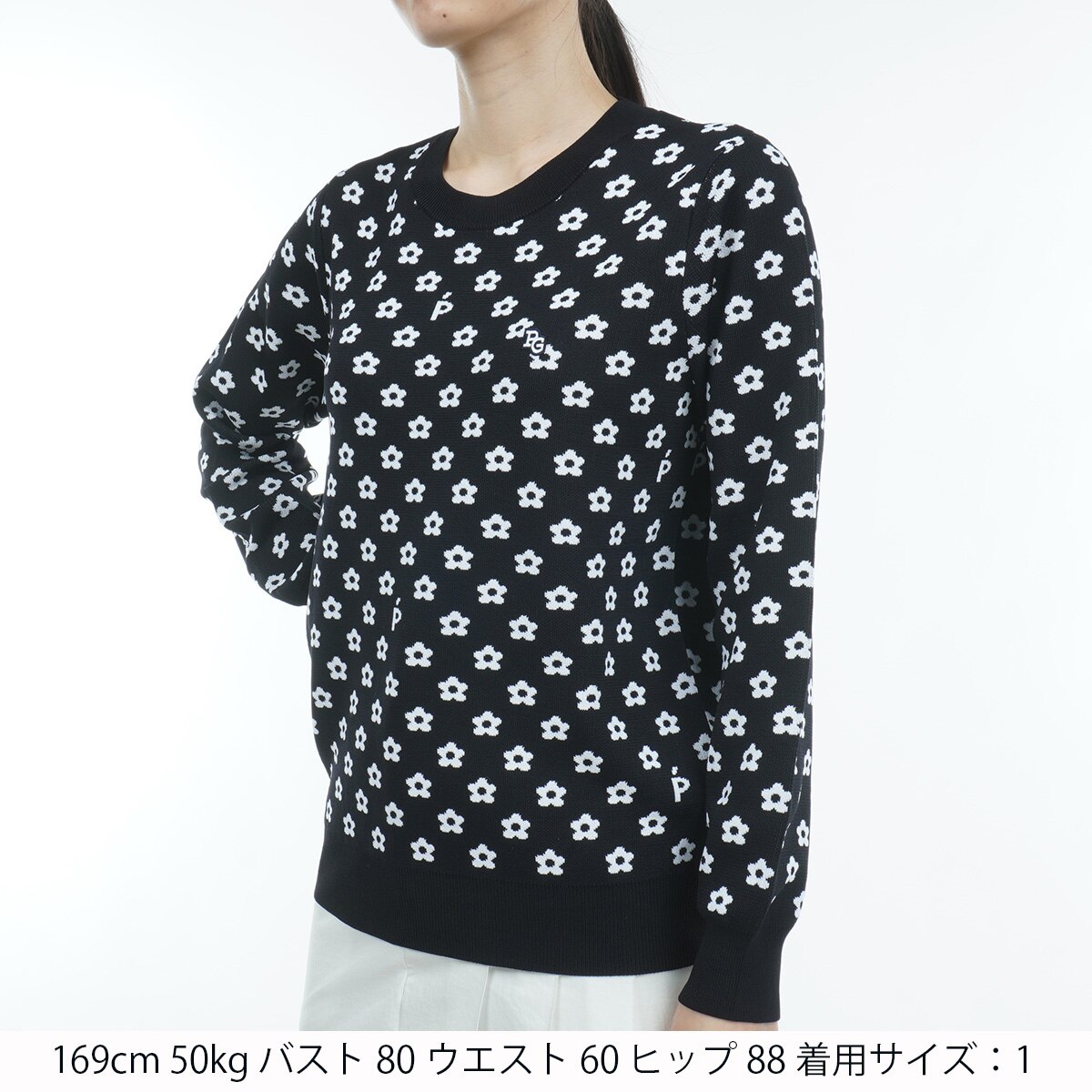 パーリーゲイツ光栓50 メゾンロゴ柄 セーターサイズ5 パーリーゲイツ光栓50 メゾンロゴ柄 セーターサイズ5