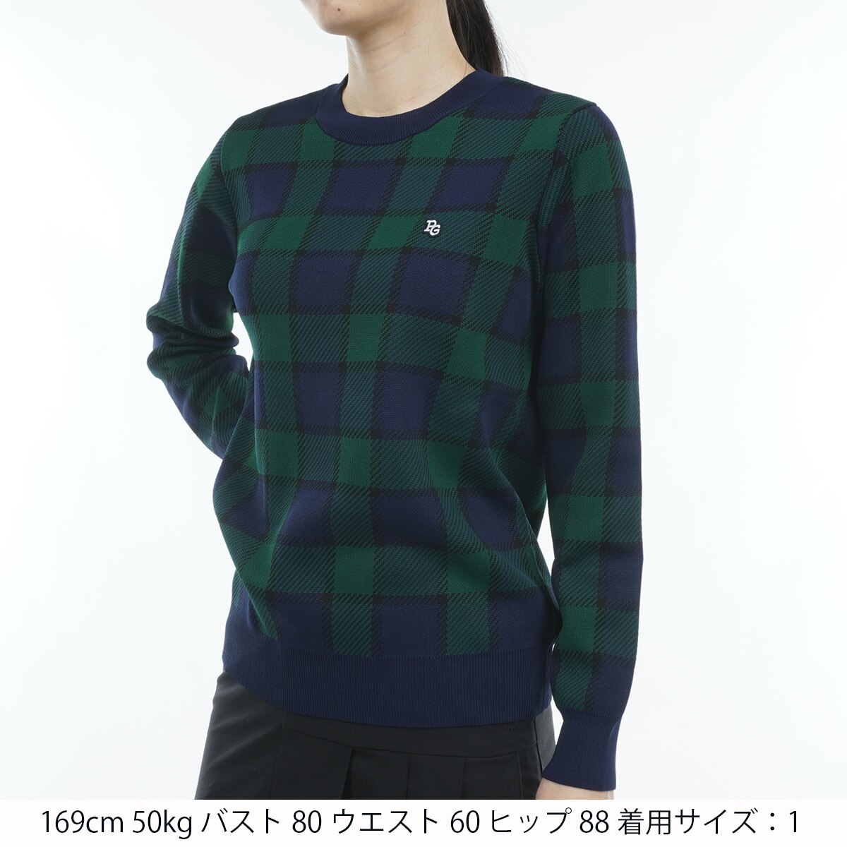 新品タグ付き　パーリーゲイツ　ブラックウォッチ柄　フルジップニット　サイズL 新品タグ付きパーリーゲイツブラックウォッチ柄フルジップニット