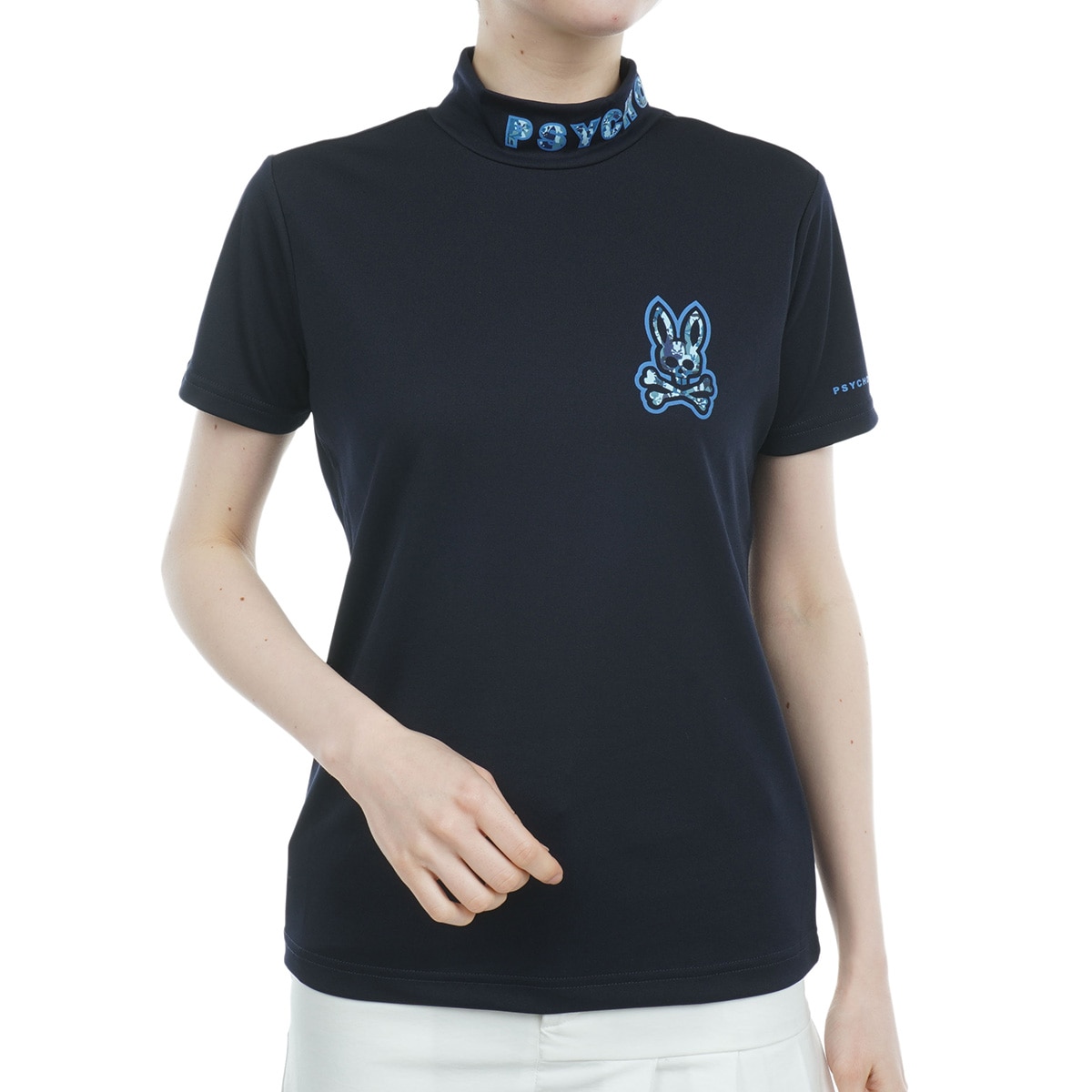 【ニューバランスゴルフ】カモフラージュ×ロゴデザイン 半袖モックネックシャツ